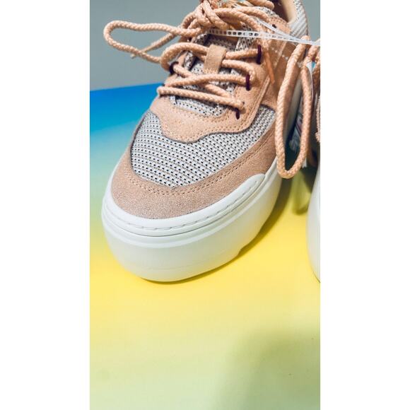 UGG Treadlite Womens Marin Mega Lace-Up Platform Sneakers Beige Mesh Lining - Picture 7 of 16